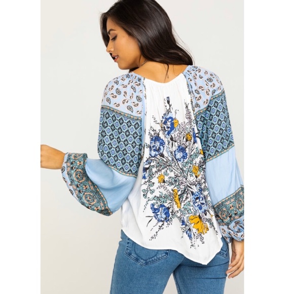 Free People NWT Positano Top in Blue - Picture 3 of 8